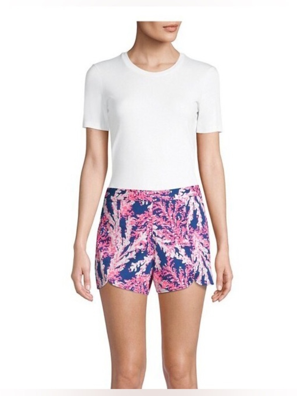 NWT! Lilly Pulitzer Hazelle Stretch Shorts Plus Sz. 16 Pink Navy Beyond The Sea